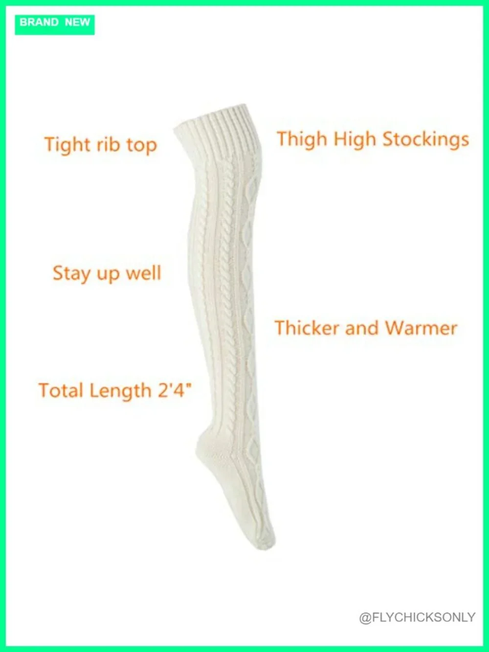 Cable Knit Thigh High Boot Socks Extra Long Winter Leg Warmers